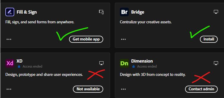 Adobe Apps Panel